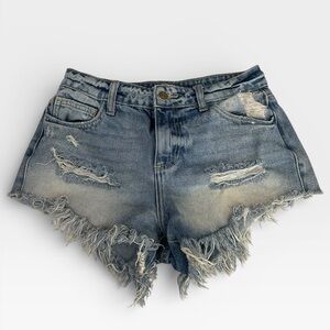 Celio Distressed Raw Hem Shorts XS